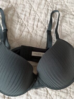 Laura Ashley Charcoal Ribbed T-Shirt Bra